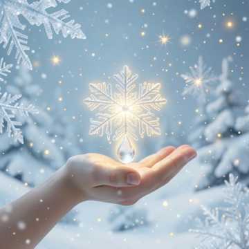 Зимняя магия. Девочка и снежинки ( стихи Nataliva)